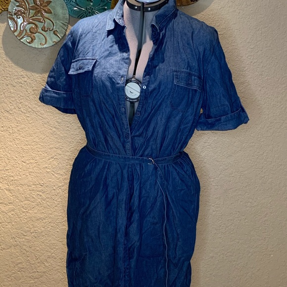 Plus Size Blue Denim Dress Size XXL - Picture 3 of 4